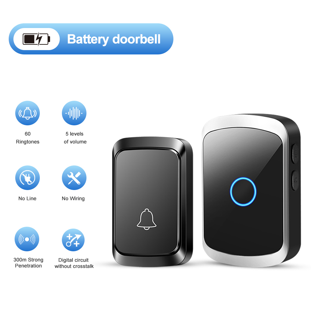 Home Security Bell - Kit campanello per porta campanello wireless
