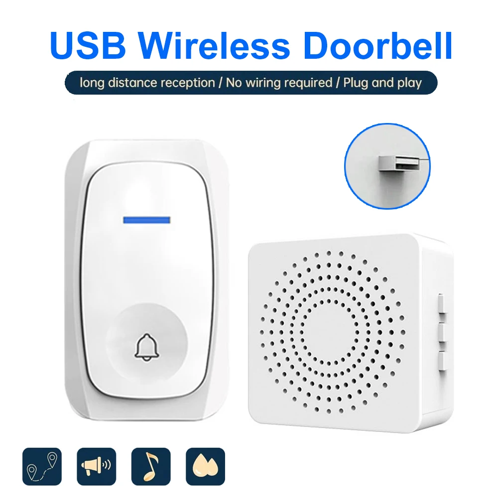 Home Security Bell - Campanello Wireless USB Intelligente con Tre