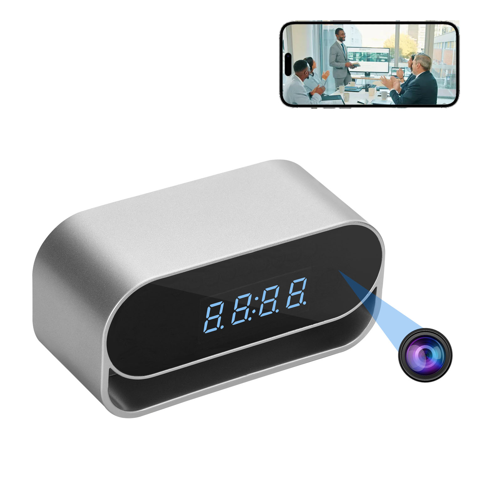 Hidden Camera Clock - Orologio con telecamera HD 4K-telecamera di