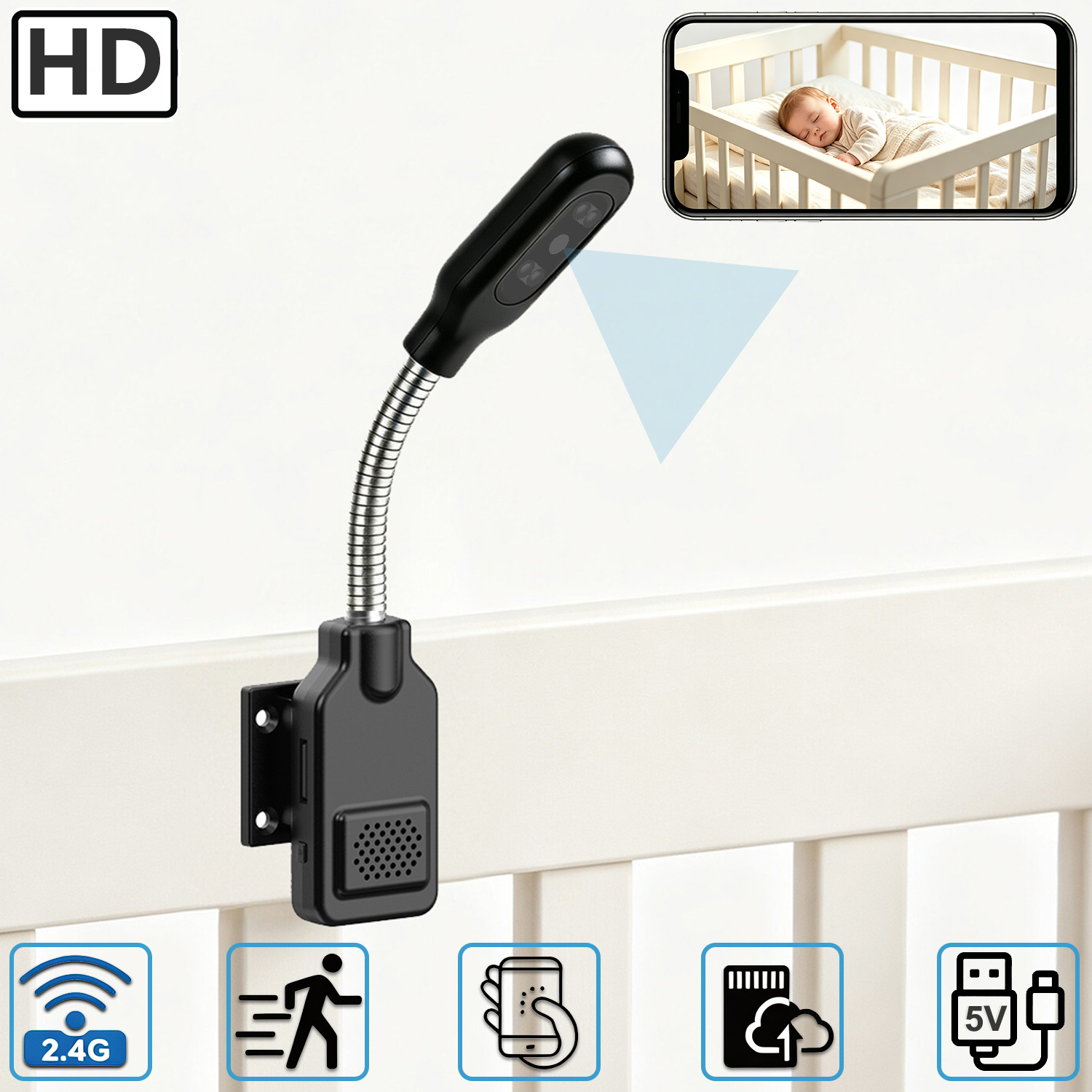 Home Security Hidden Cameras - Telecamera di Sorveglianza Flessibile per Bambini