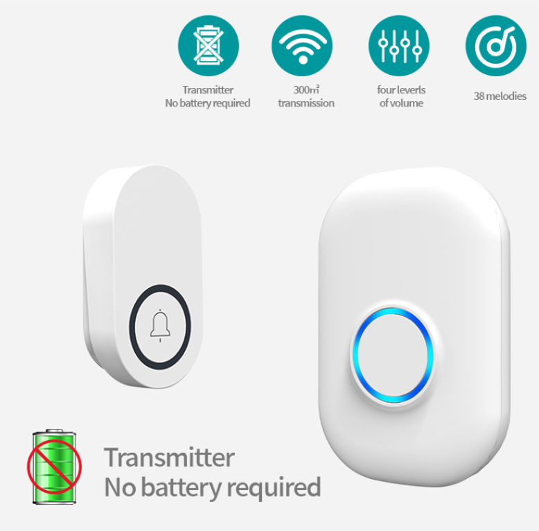 Home Security Bell - 58 Ringtone Allarme wireless autoalimentato Guest