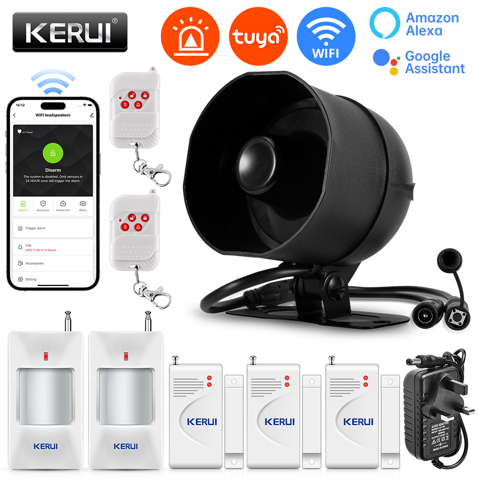 Sim Gsm Alarm - KERUI 120db Sirena Sistema di Allarme