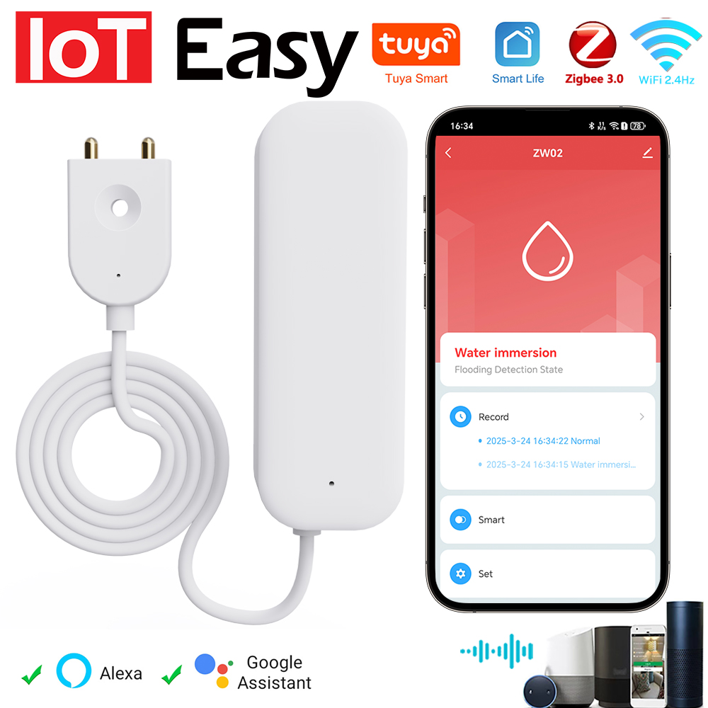 Home Security Devices - Tuya WiFi ZigBee Sensore acqua Allarme
