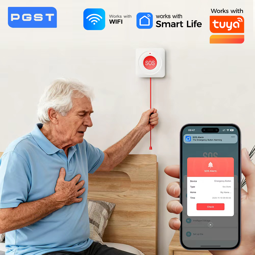 Home Security Devices - Pulsante SOS WIFI Zigbee Compatibile con