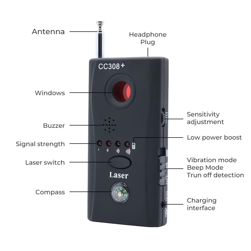 CC308 Rilevatore di telecamere - Home Security Hidden Cameras recensione e prezzo