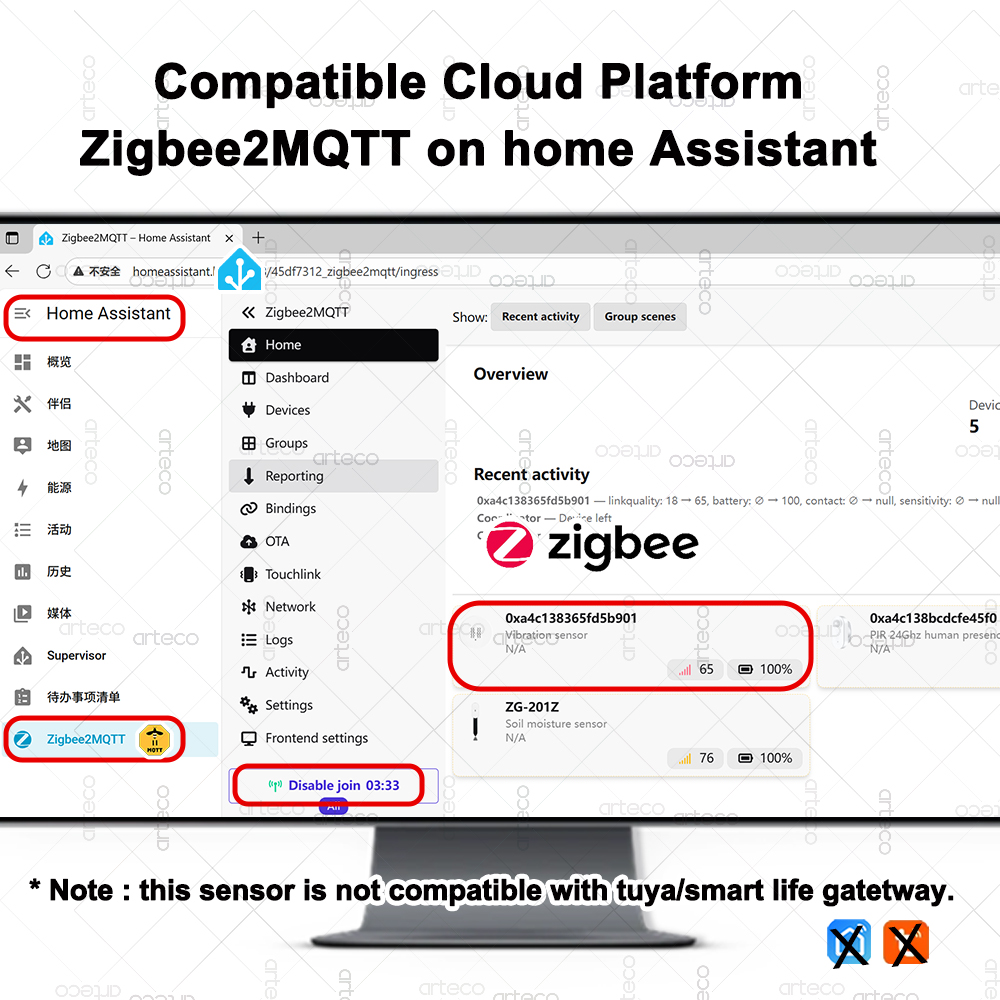 Smart ZigBee 3.0 Sensore di vi - Home Security Devices recensione e prezzo