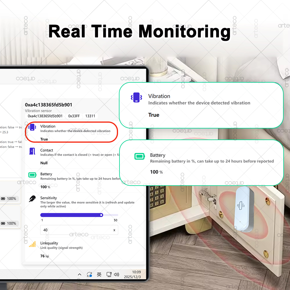 Smart ZigBee 3.0 Sensore di vi - Home Security Devices recensione e prezzo